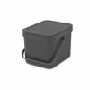 Vuilbak Sort & Go Brabantia 6L grijs