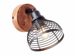 Wandlamp Avia zwart bruin 40W E14