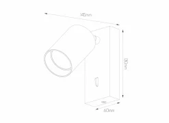 Wandlamp GU10 - aluminium - wit