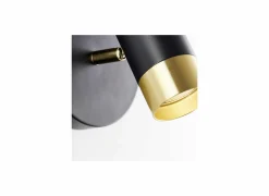 Wandlamp Vigolo 1x5W GU10 Ø12,5cm - metaal - zwart/goud