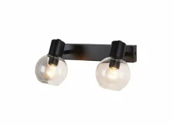 Wandlamp zwart 2x40W E14