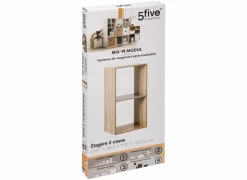 Wandrek Mix N' Modul 2 vakken 34,5x32x67,5cm - decor - naturel