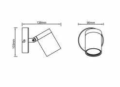 Wandspot Alessia mat zwart 5W GU10