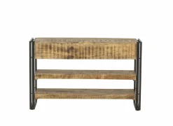 Wandtafel Amish 120x30cm - mango massief & metaal - bruin