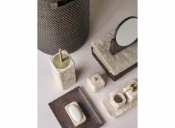 Wc-borstel Blake H39cm - natuursteen - zand & goud