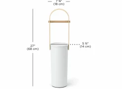 Wc-rolhouder Bellewood 18x68cm - kunststof & hout - wit & naturel