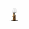 Windlicht Raisa H30cm - hout massief & glas - naturel