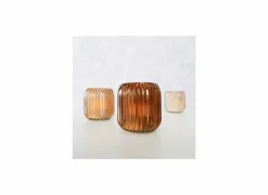 Windlicht Remsa H8,5cm - glas - beige/bruin