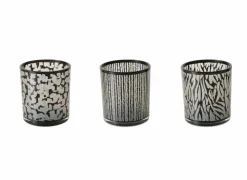 Windlicht Thato H8cm - glas - zwart