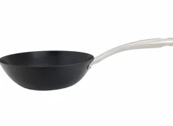 Wokpan Fusion Pro  Ø22,5cm - koolstofstaal - zilver/zwart