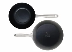 Wokpan Fusion Pro  Ø22,5cm - koolstofstaal - zilver/zwart