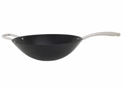 Wokpan Fusion Pro Ø36cm - koolstofstaal - zwart & zilver