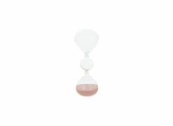 Zandloper Wavy Bliss 15 minuten H19cm - glas - wit/roze