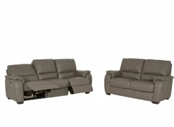 Zetel Barbiero 3+2-zit - leder - elephant taupe met relax