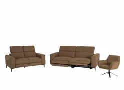 Zetel Blake 3+2-zit - stof - cognac met relax