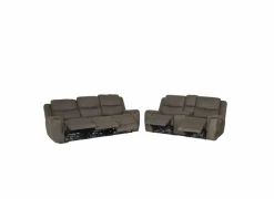 Zetel Cluny 3+2-zit - stof - bruingrijs met relax