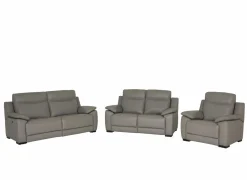 Zetel Curry  2,5+2+1-zit - leder - asgrijs met relax