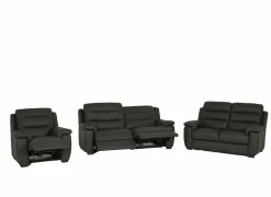 Zetel Folk 2,5+2+1-zit - leder - antraciet met relax