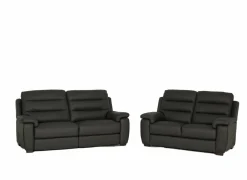 Zetel Folk 2,5+2-zit - leder - antraciet