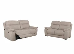 Zetel Judd 2,5+2-zit - stof - silver grey met relax