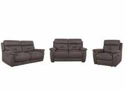 Zetel Twitch 2,5+2+1-zit - stof - grijs met relax