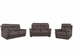 Zetel Twitch 2,5+2+1-zit - stof - grijs