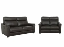 Zetel Wise 2,5+2-zit - leder - walnut met relax