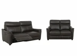 Zetel Wise 2,5+2-zit - leder - walnut met relax