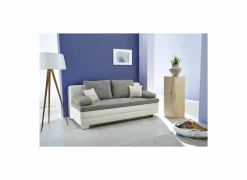 Zetelbed Lincoln 2 persoons - 203x102cm -  stof & lederlook - beige & grijs