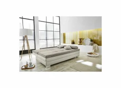 Zetelbed Lincoln 2 persoons - 203x102cm -  stof & lederlook - taupe & beige