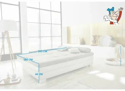 Zetelbed Lincoln 2 persoons - 203x102cm -  stof & lederlook - taupe & beige