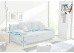 Zetelbed Lindau 2 persoons - 203x106cm - stof - blauw