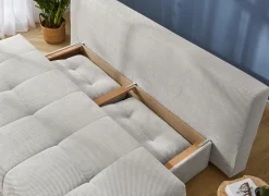 Zetelbed Till 2-persoons - stof - beige met opbergruimte