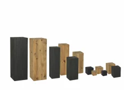 Zuil Qubit 20x20x20cm - gerecycleerd den massief - zwart